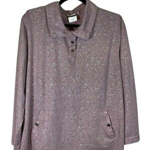 N Touch Sweatshirt Sparkling Mauve Button-UpFront Pockets